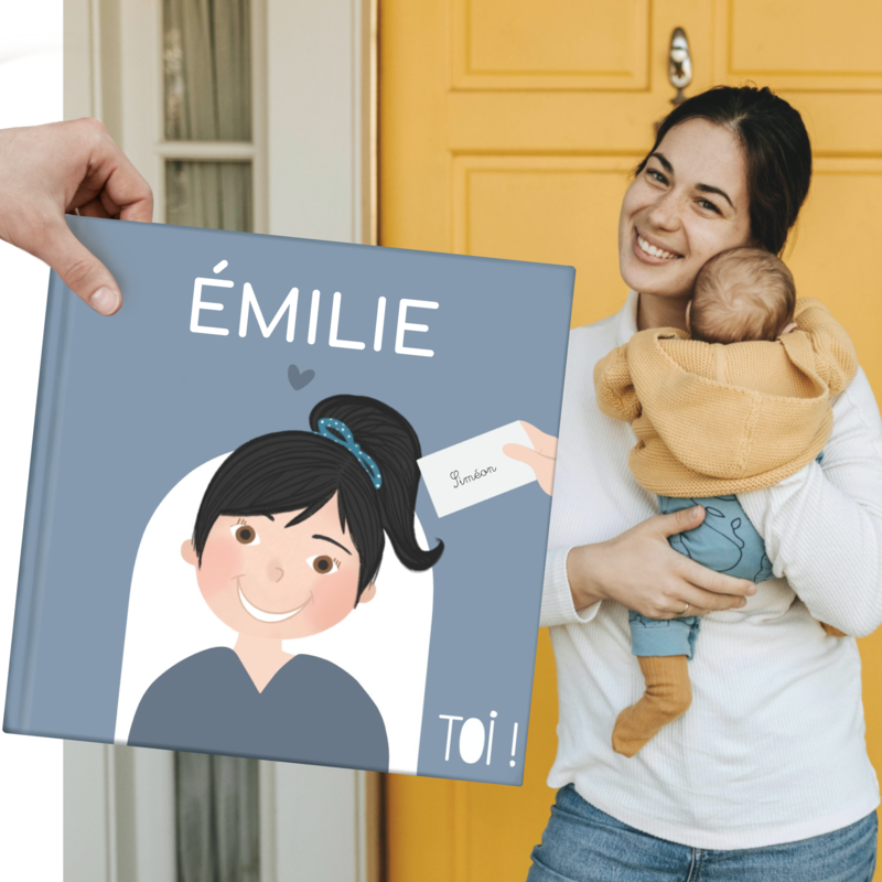Livre personnalisé marraine bleu
